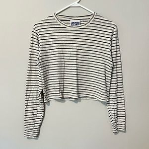 Jungmaven Long Sleeve Striped Tee Cropped S